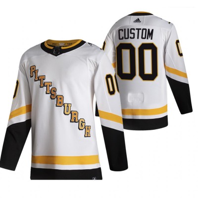 Pittsburgh Penguins Custom White Men's Adidas 202021 Alternate Authentic Player NHL Jersey